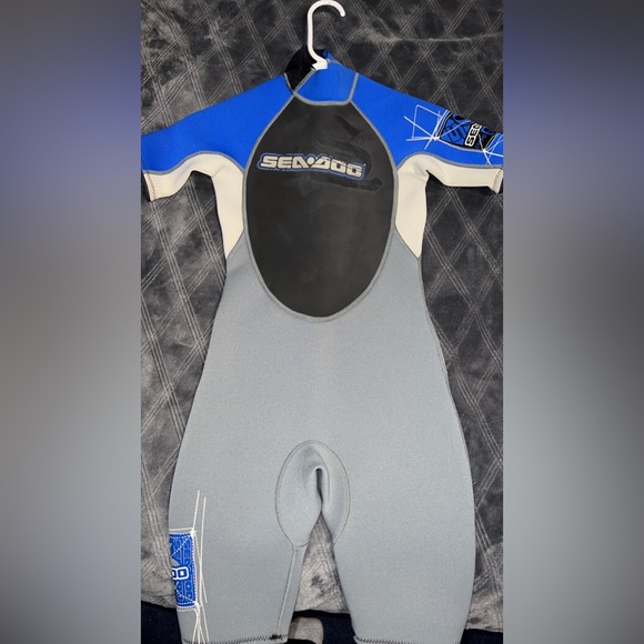 SeaDoo 4-way Flex Wetsuit… Size 8 youth… Black, Gray and Blue. - Picture 1 of 2